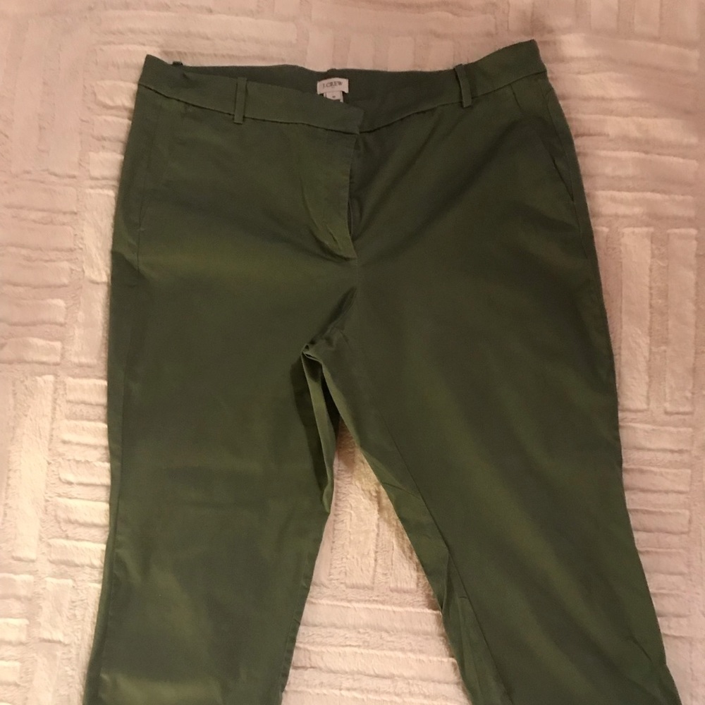 Army green J. Crew Factory Capri Pants